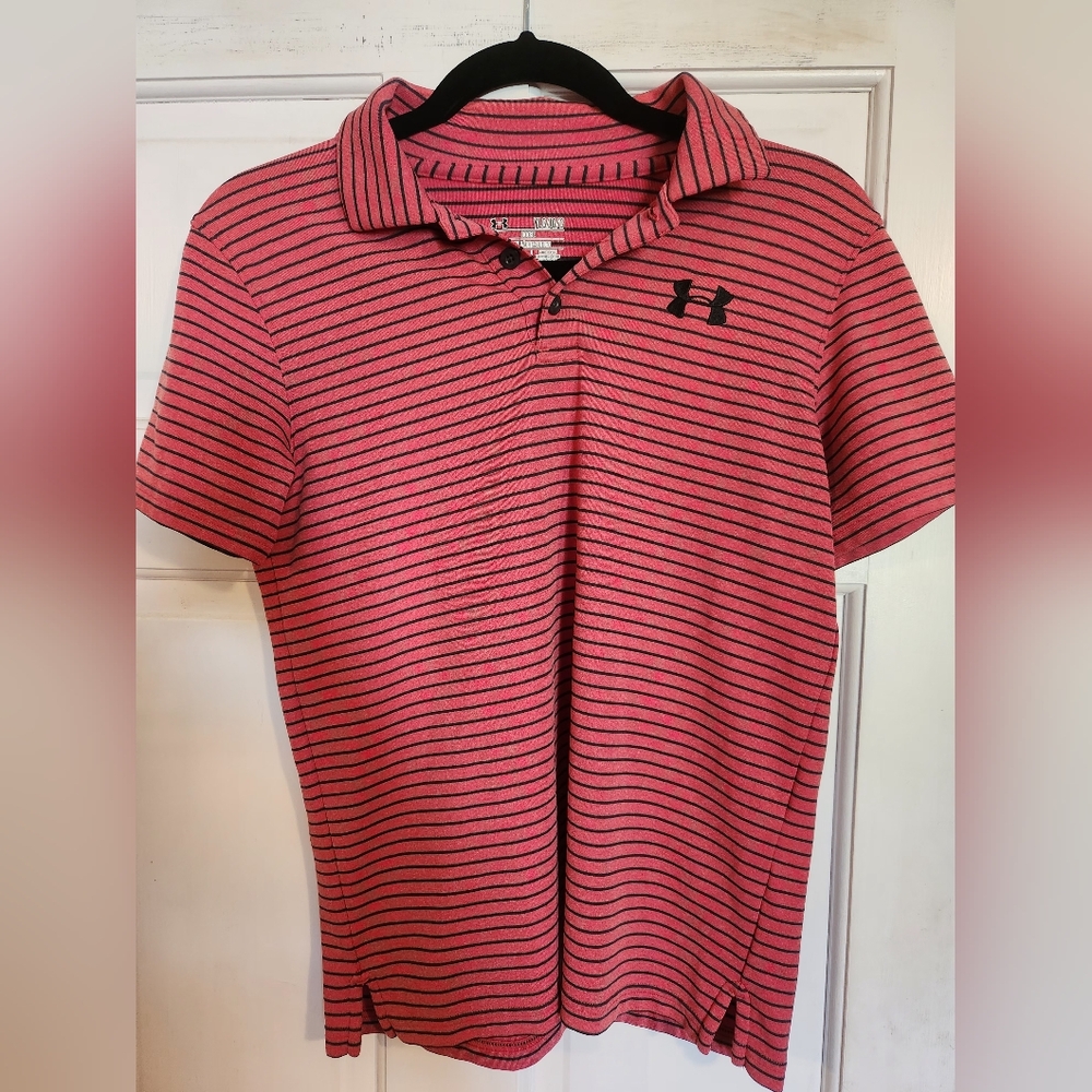 Boys youth large Under Armour short sleeve polo top